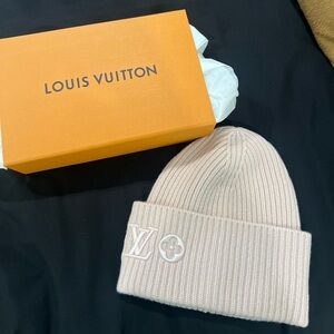 Louis Vuitton pink knit beanie